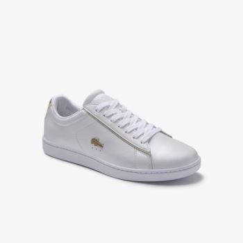 Lacoste Carnaby Evo Satin and Leather Sneakers Dámské - Tenisky Bílé | CZ-Er6lSf